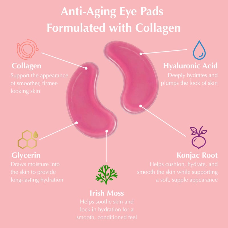 SpaScriptions Collagen Hydrogel Under Eye Patches - Anti-Wrinkle Eye Masks for Dark Circles & Puffiness, Firming & Hydrating Gel Eye Pads for Men & Women for Refreshing Daily Skin Care, 4 Pairs - Image 2