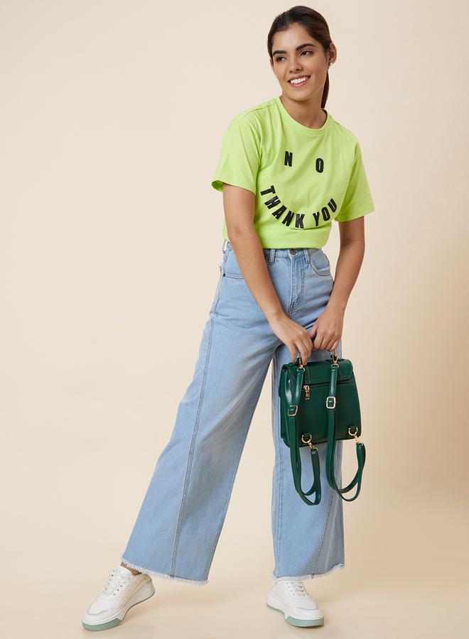 Globus Stretchable Mid-Rise Wide Leg Jeans - Image 1