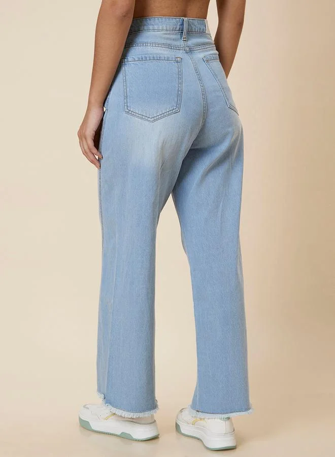 globus Globus Stretchable Mid-Rise Wide Leg Jeans