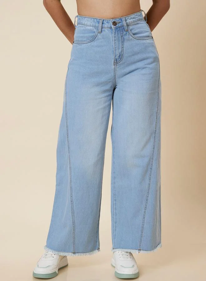 globus Globus Stretchable Mid-Rise Wide Leg Jeans