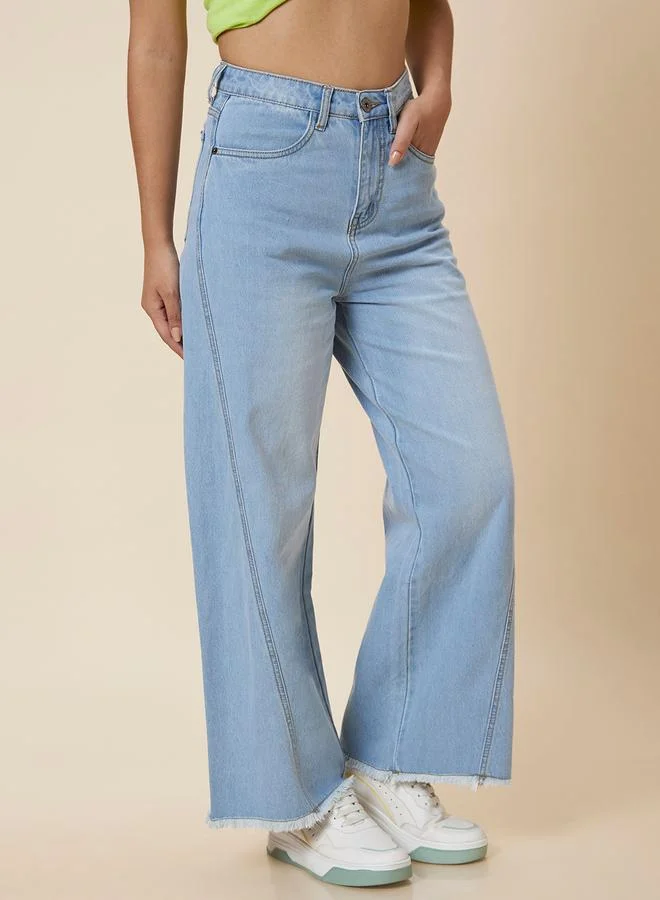 globus Globus Stretchable Mid-Rise Wide Leg Jeans