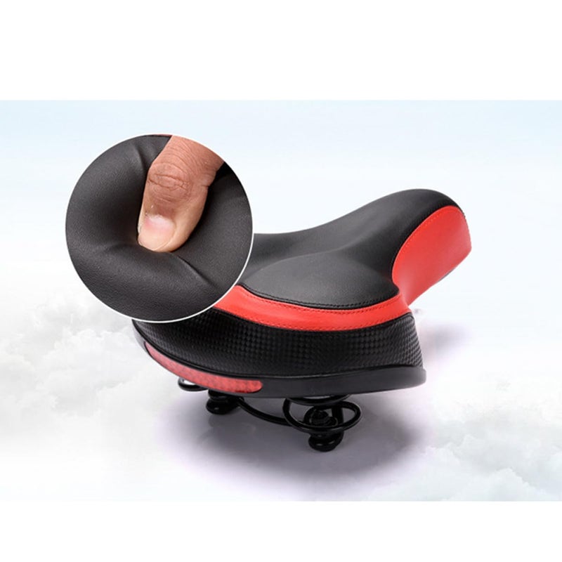 وسادة سرج دراجة عالمية غطاء عاكس أحمر وسادة مقعد دراجة واسعة ومريحة - Image 4