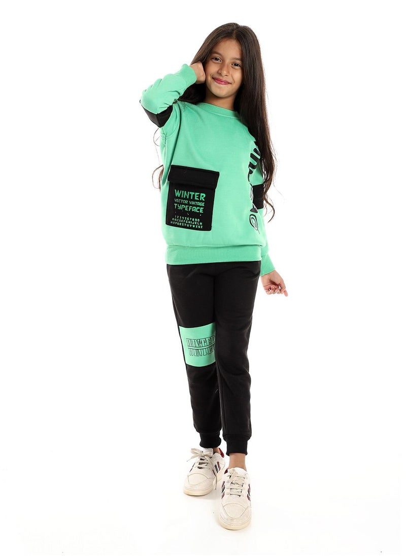 Caesar Printed Girls Training Suit  With Pocket  - Image 1