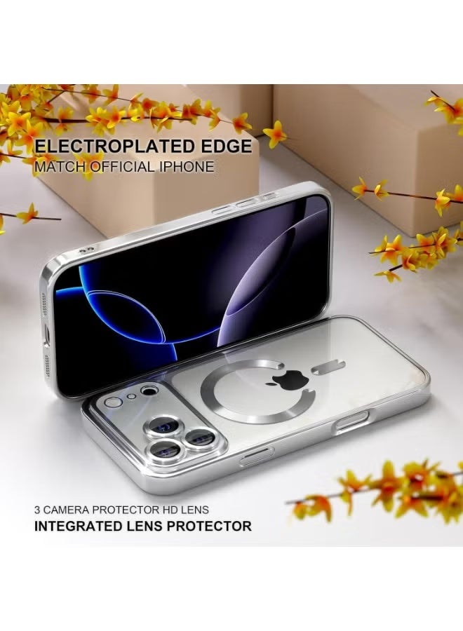 UMIXPRO iPhone 17 Pro Max Case with Screen Protector Full Camera Cover Protection Compatible with MagSafe Clear Magnetic Slim IPhone 17 Pro Max Case Silver - Image 2