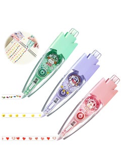Excefore Decorative Correction Tape, 3Pcs Cute Pattern Press Type Decorative Pens for Kids, Decorative Tape Pen, Correction Tape Pen Set, Decorative Pens for Kids, Tape Pen for Scrapbooking Diary DIY Crafts  - Image 1