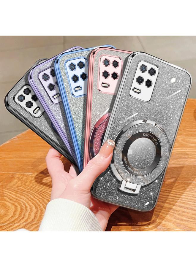 اس-توب جراب لهاتف Realme V13 / 8 5G / Q3i / K9X جراب هاتف دائري من مادة TPU بحامل لامع متدرج مطلي - Image 2