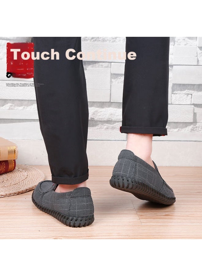 Anglerfish Monkfish Trend Men's Casual Shoes Dad Shoes Old Beijing Cloth Shoes Non-slip Breathable Soft Bottom Ak33355 Black Size 39 - Image 5