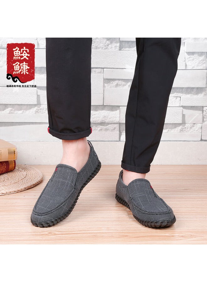 Anglerfish Monkfish Trend Men's Casual Shoes Dad Shoes Old Beijing Cloth Shoes Non-slip Breathable Soft Bottom Ak33355 Black Size 39 - Image 3