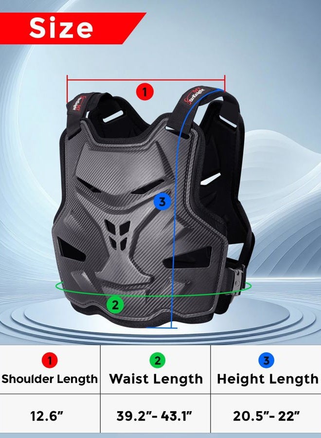 StarknightMT Motorcycle Chest Protector for Adult Men Motocross Chest Armor, Adjustable Lightweight Body Armor Vest for Dirt Bike Motocross Riding Racing Cycling Skiing Skating​​ Chest Guard(Black) - Image 2