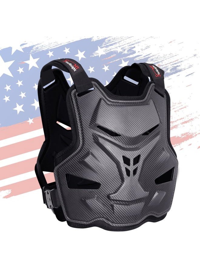 StarknightMT Motorcycle Chest Protector for Adult Men Motocross Chest Armor, Adjustable Lightweight Body Armor Vest for Dirt Bike Motocross Riding Racing Cycling Skiing Skating​​ Chest Guard(Black) - Image 1