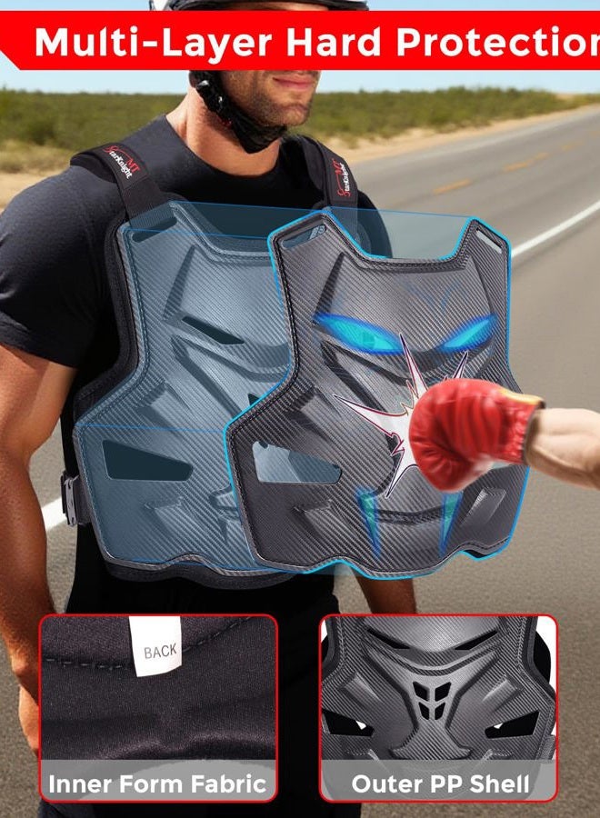 StarknightMT Motorcycle Chest Protector for Adult Men Motocross Chest Armor, Adjustable Lightweight Body Armor Vest for Dirt Bike Motocross Riding Racing Cycling Skiing Skating​​ Chest Guard(Black) - Image 3