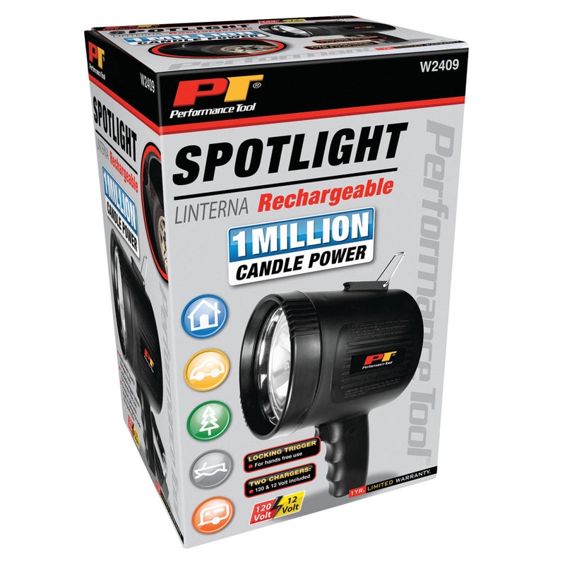Performance Tool W2409 1 Million Candlepower Spotlight, Black - Image 4