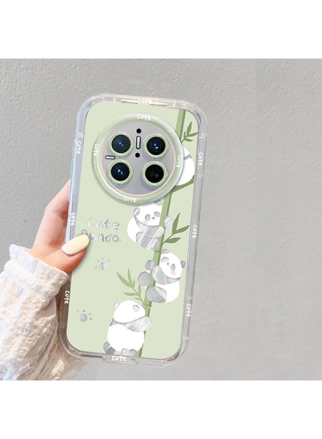 Jiang Ming Jiangming Phone Case For Huawei Mate70 With Lanyard, Full Protection Camera Lens Anti-drop Frosted Trendy High-end Creative Design For Men And Women, Feather Shell Panda - Image 4