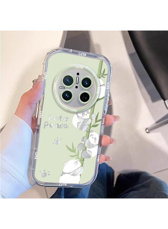 Jiang Ming Jiangming Phone Case For Huawei Mate70 With Lanyard, Full Protection Camera Lens Anti-drop Frosted Trendy High-end Creative Design For Men And Women, Feather Shell Panda - Image 1
