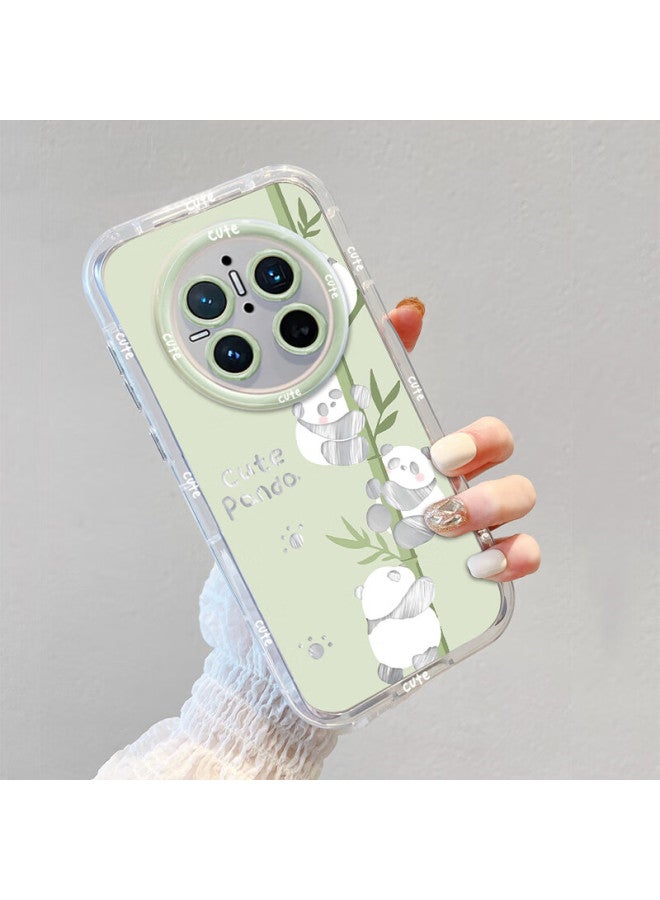 Jiang Ming Jiangming Phone Case For Huawei Mate70 With Lanyard, Full Protection Camera Lens Anti-drop Frosted Trendy High-end Creative Design For Men And Women, Feather Shell Panda - Image 3