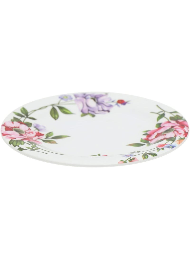 Abir Melamine Flat Plate 15 CM / 5.91 INCH White Floral Design For Food Kitchen Use Outdoor & Restaurant Decorative Multi Purpose Server Tray/Platter - Image 2