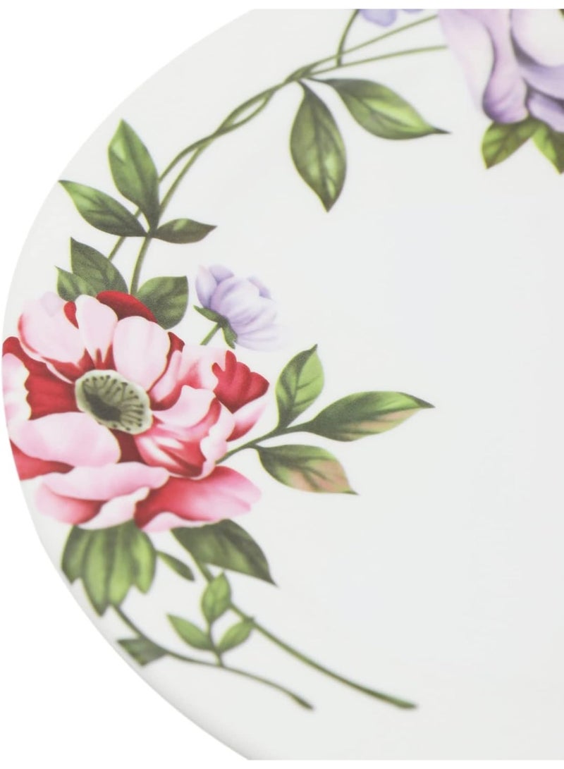 Abir Melamine Flat Plate 15 CM / 5.91 INCH White Floral Design For Food Kitchen Use Outdoor & Restaurant Decorative Multi Purpose Server Tray/Platter - Image 4