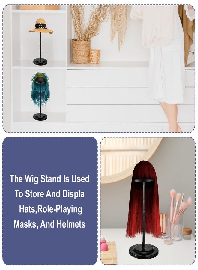 MBAIYO Adjustable Wig Stand,8pcs 4.33" to 14.17" Wigs Head Holders Portable Plastic Hat Stands Non-slip Sturdy for Multiple Fake Hair Styling Cap Storage (Black) - Image 5