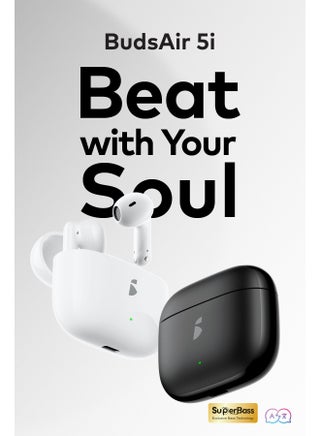Buds Air 5i In-Ear Bluetooth 5.4 Headphones ,13.2mm dynamic driver Bluetooth Earbuds Touch Control, Light-Weight Earphones Black - view 2