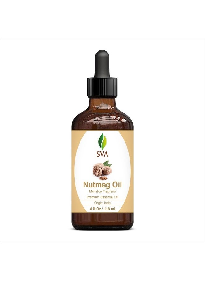 SVA Organics SVA Nutmeg Essential Oil 4oz (118 ml) Premium Essential Oil with Dropper for Skincare, Body Massage, Diffuser, Aromatherapy & Hair Care  - Image 3