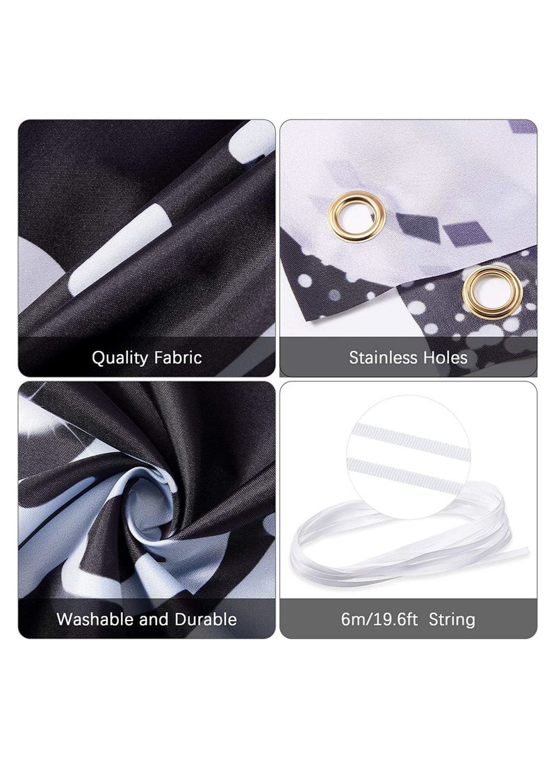 Captaintech Happy Birthday Backdrop Banner Black and Silver Photography Background Happy Birthday Banner Large Birthday Party Sign Poster Photography Backdrop Party Decoration Supplies for Men and Women - Image 3