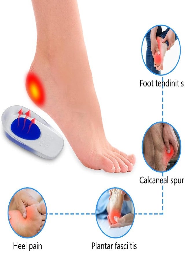 Gel Heel Cups, Silicone Heel Cup Pads for Plantar Fasciitis, Heel Spur & Achilles Pain, heel cups and Cushions Absorbing Support Pain Relief Support, Comfort Cushion Insoles for Women/Men,Insoles - Image 5