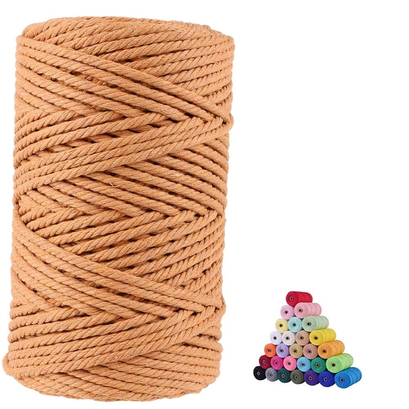 flipped 100% Natural Macrame Cotton Cord,3mm x109 Yards Twine String Cord Colored Cotton Rope Craft Cord for DIY Crafts Knitting Plant Hangers Christmas Wedding DÃ©cor (Coffee, 3mm*109yards) - Image 1