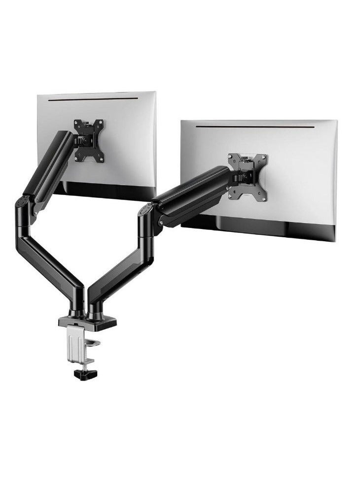 ELTRAZONE ELTRAZONE Dual Monitor Stand up to 32 inches – Adjustable Dual Monitor Mount, Sturdy Steel VESA Monitor Mount with Max Load of 22lbs per Arm, 75x75/100x100mm
