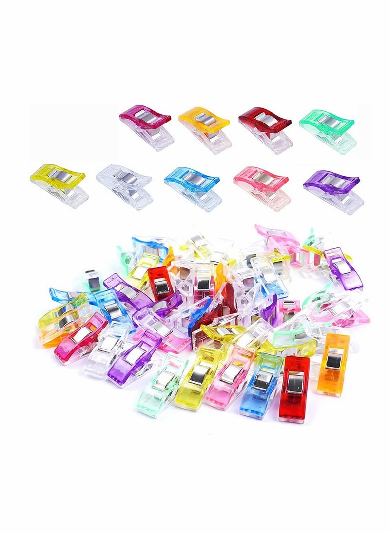 100 Sewing Clips for Quilting and Crafting Premium Quality Assorted Colors Ideal for All Sewing Needs - Image 1