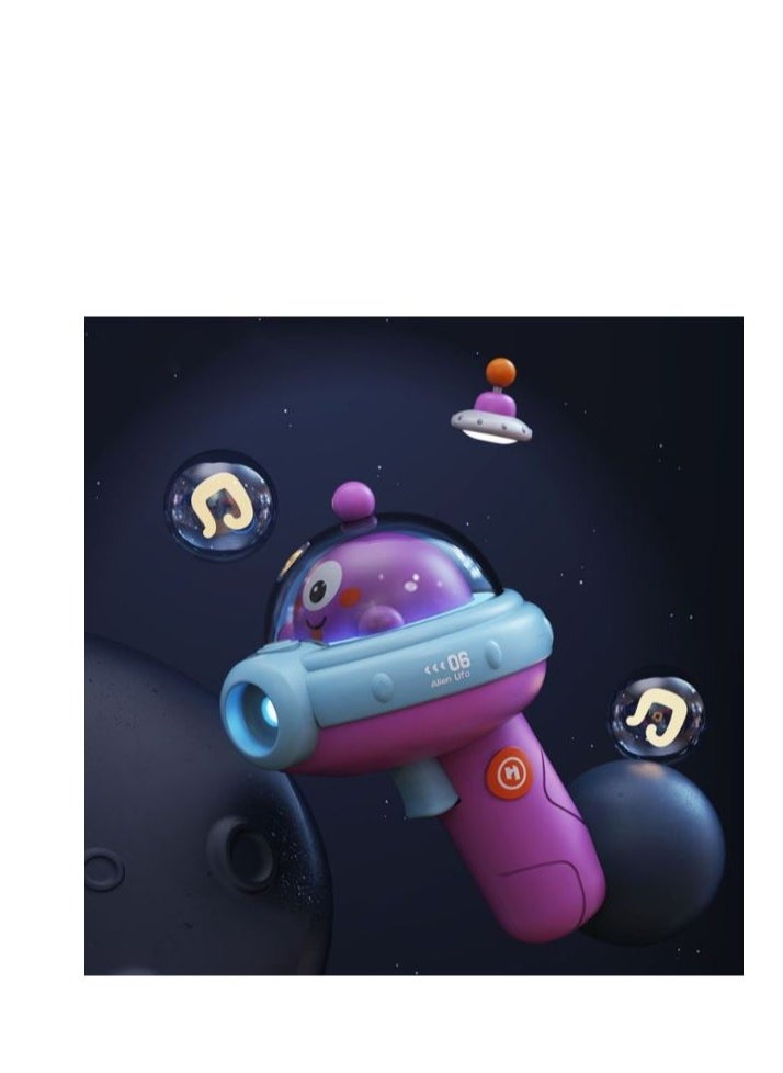 Children Space Projection Toy Lighting Sound Effect Mini Cartoon Toy (purple)  - Image 1