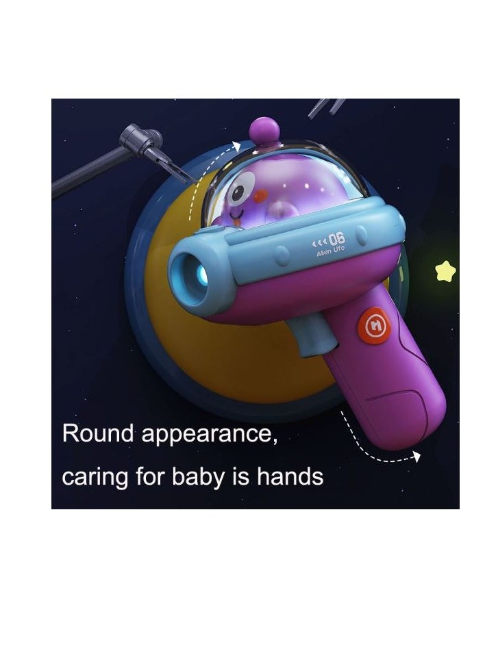 Children Space Projection Toy Lighting Sound Effect Mini Cartoon Toy (purple)  - Image 4