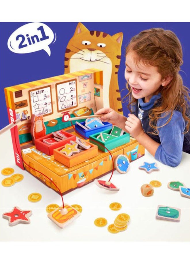 NIBEMINENT - Fishing And Selling Fish 2 In 1 Frank Shop Parent Child Interactive Board Games - Image 1