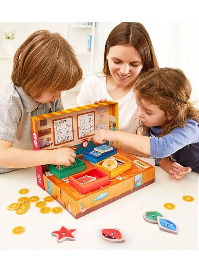 NIBEMINENT - Fishing And Selling Fish 2 In 1 Frank Shop Parent Child Interactive Board Games - Image 1