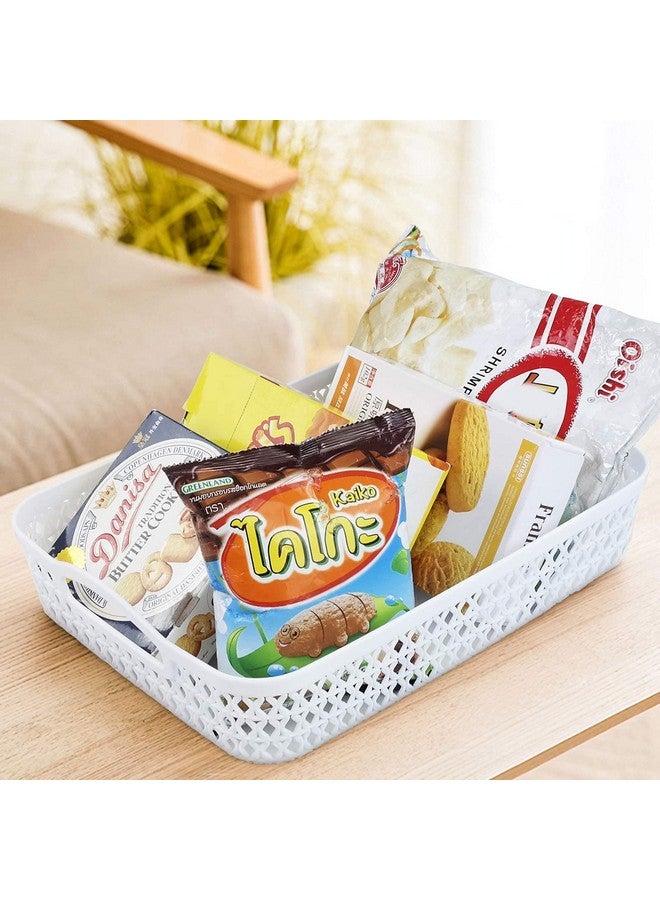 Saedy White A4 Paper Storage Baskets, Plastic Organizer Basket Tray, Set of 6 - Image 5