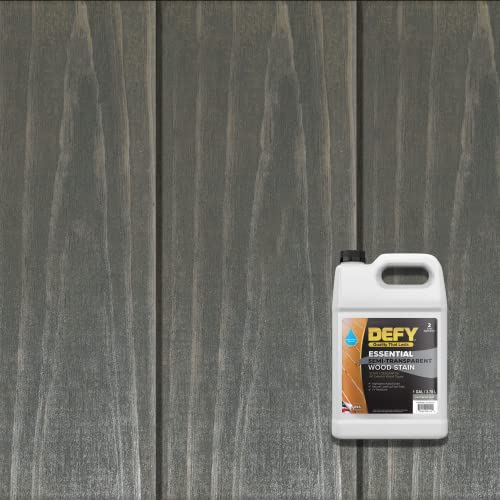 DEFY Essential Semi-Transparent Outdoor Wood Stain and Sealer in One, 1 Gallon, Driftwood Gray - Wood Sealer Outdoor Waterproof Deck Stain - Image 2