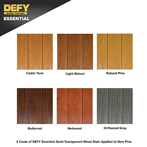DEFY Essential Semi-Transparent Outdoor Wood Stain and Sealer in One, 1 Gallon, Driftwood Gray - Wood Sealer Outdoor Waterproof Deck Stain - Image 3