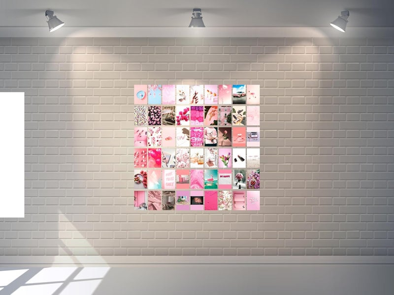 D2C Pink Aesthetic Wall Collage Kit Card Stock Posters 54 Pc 4x6 Inch For Girls Stylish Wall Transformation for Dorm Bedroom Living Room Office Create Enchanting Photo Display - Image 3