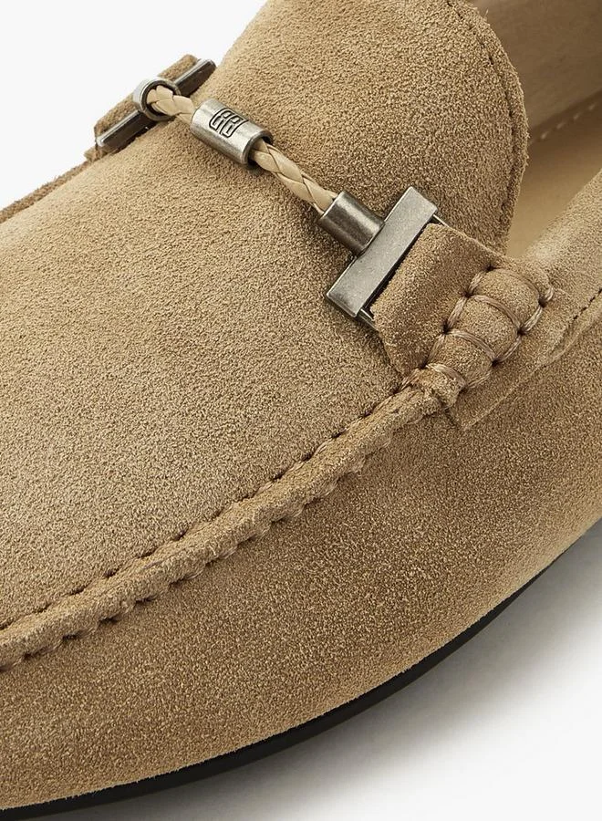 Renzo Ruganni BEIGE Men Slip-On Leather Loafers for Men | Best Price UAE