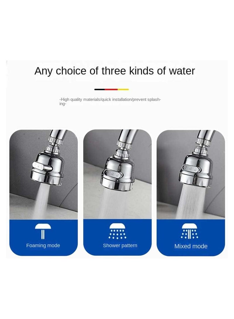 Kitchen Tap Head Water Saving 3 Gear Adjustable 360° Swivel Faucet Tap Aerator Splash Proof Faucet Nozzle Filter for Bathroom Kitchen Sink Spray Tap Attachment  - Image 2