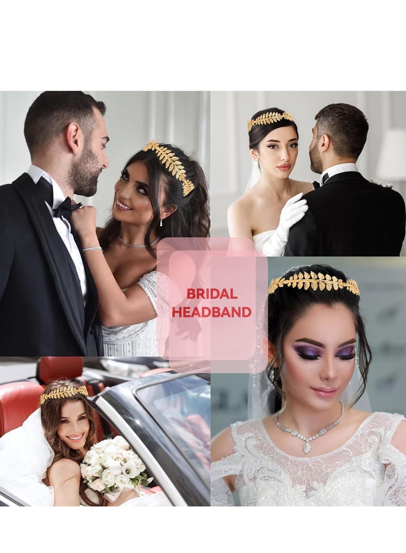 Goddess Leaf Headband, Greek Goddess Bridal Hairband, Laurel Leaves Crown, For Woman, Gold Leaf Vintage Hair Clip Headband, Laurel Leaf Tiara For Bridal Wedding Party Fashion Show, Gorgeous - Image 3