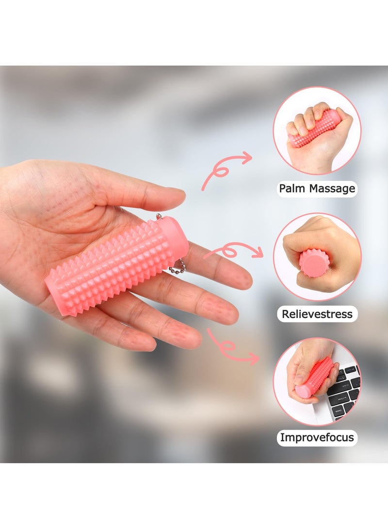 2 Pack Little Ouchies Pain Fidget Toys for Adults & Teens, 3D Printed Keychain Sensory Toy for Stress Relief & Focus, Office Workers Gifts for Men (Black & Pink)  - Image 2