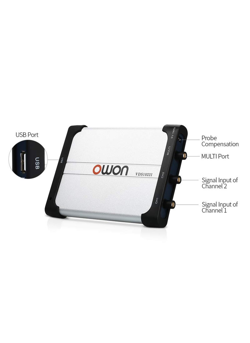 Owon Owon VDS1022I virtual dualchannel oscilloscope bandwidth of 25Mhz USB 100MSS sample rate USB isolation  - Image 2