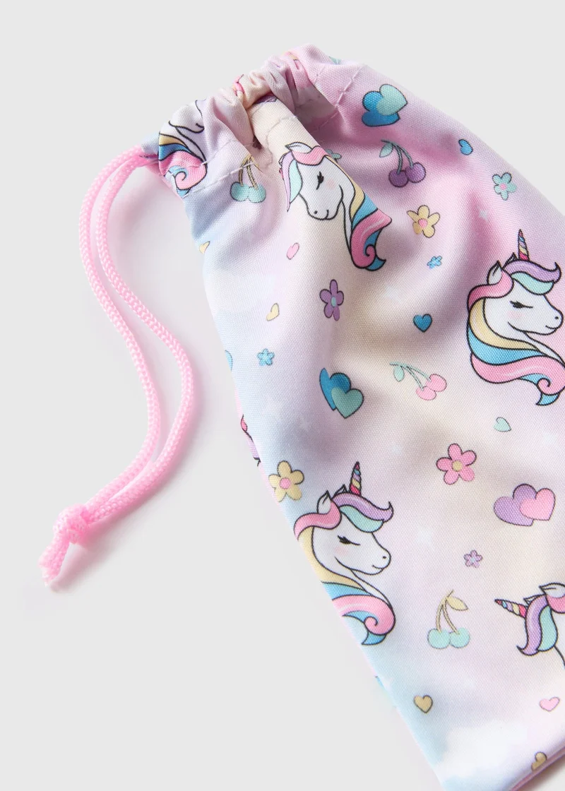 Matalan Girls Multicolour Unicorn Sunglasses Pouch
