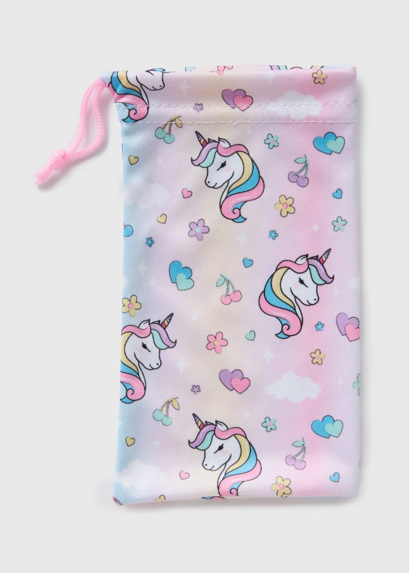 Matalan Girls Multicolour Unicorn Sunglasses Pouch