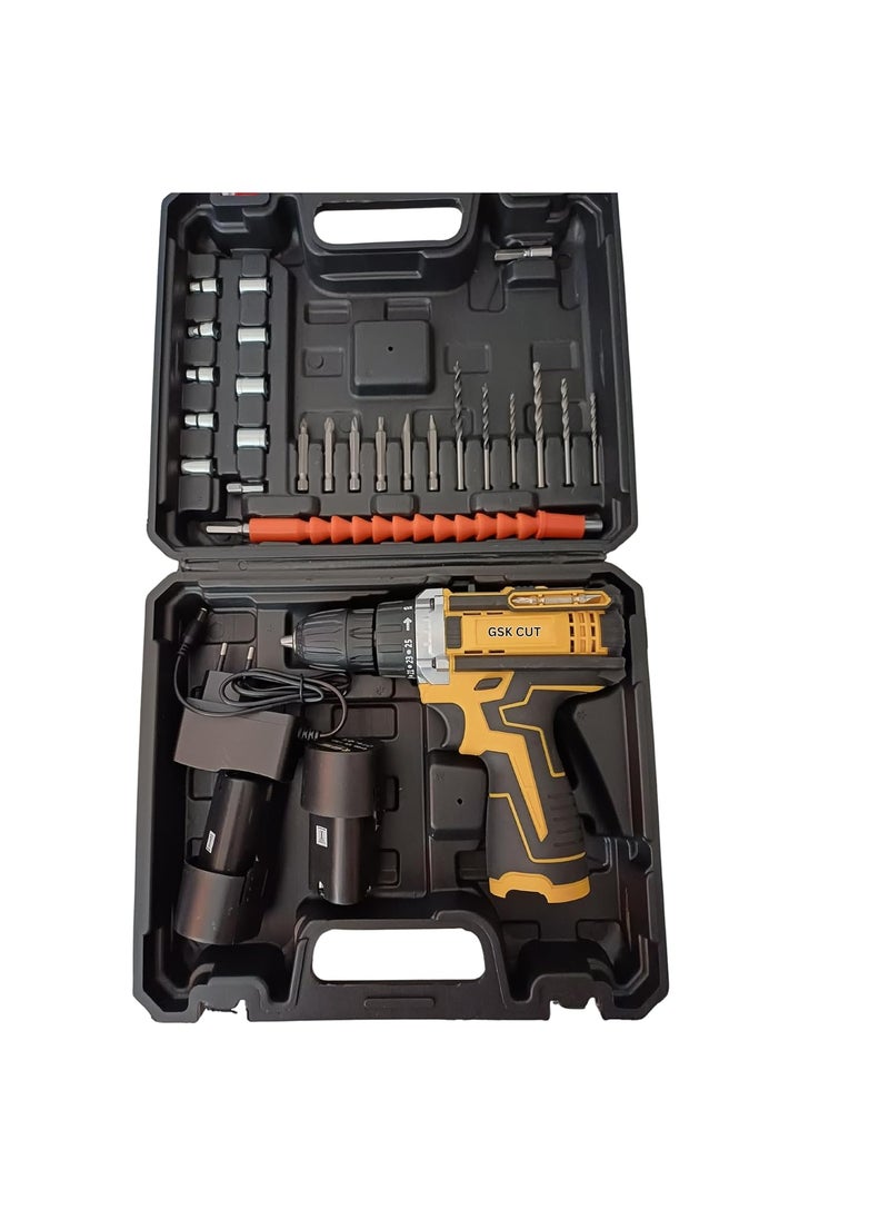 GSK Cut GSK Cut Variable Speed Power Drill Cdli12108 Cordless Drill Screwdriver 15Ah 2 BatCharger 10mm 12V Cordless Drill 10mm Chuck Size  - Image 1