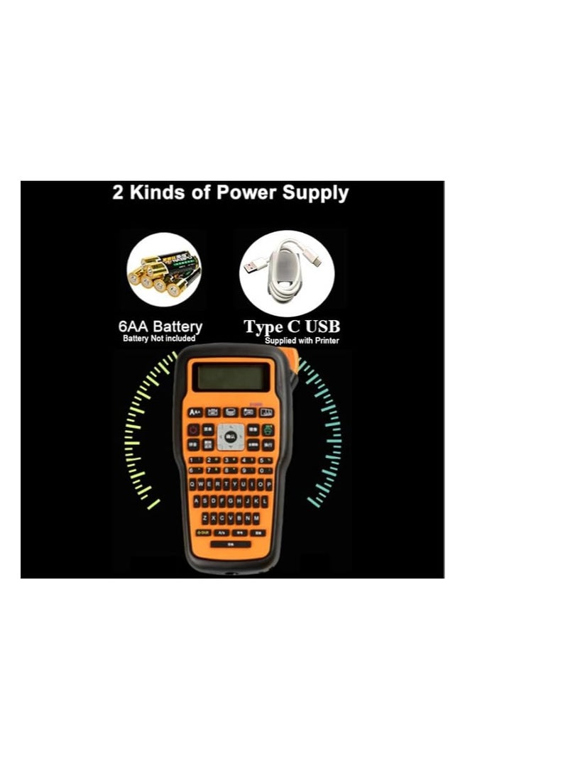 AIMO E1000 pro Arabic/English Portable Label Maker compatible with TZe 6, 9 and 12mm tapes with USB charging cable - Image 2