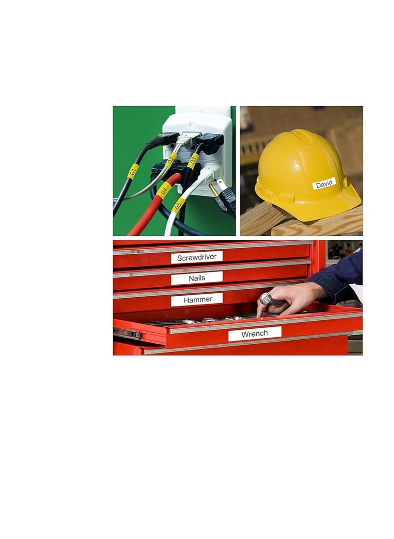 AIMO E1000 pro Arabic/English Portable Label Maker compatible with TZe 6, 9 and 12mm tapes with USB charging cable - Image 5