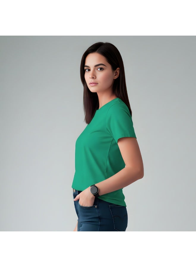 Happy New Year Dubai Adult Women T-Shirt Round Neck Short Sleeve Cotton T-Shirt With New Year Dubai Design-Perfect For New Year Party Celebrations - Image 5