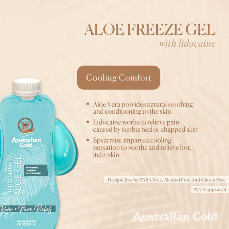 Australian Gold Aloe Freeze Gel with Lidocaine - 237ml/8oz for Sunburn and Pain Relief - Image 3