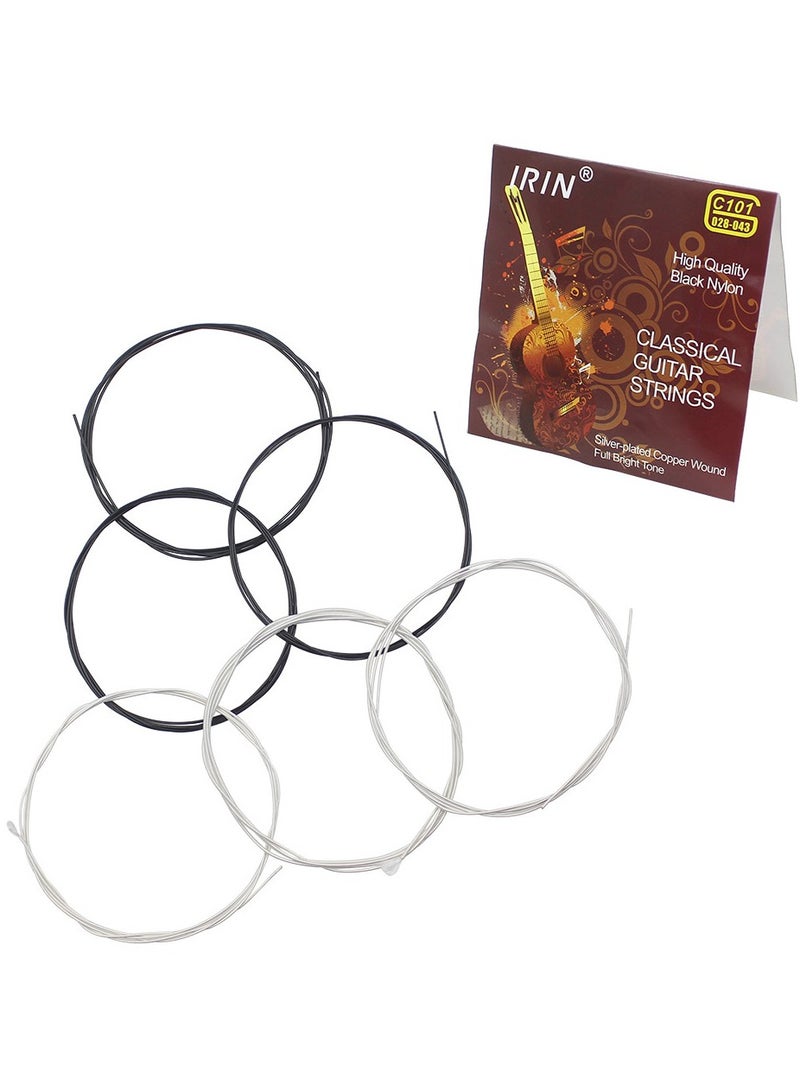 IRIN Classical Guitar String C101 Black Nylon Fiber Optic Guitar Set String Set of 6 Wooden Guitar Strings - Image 2